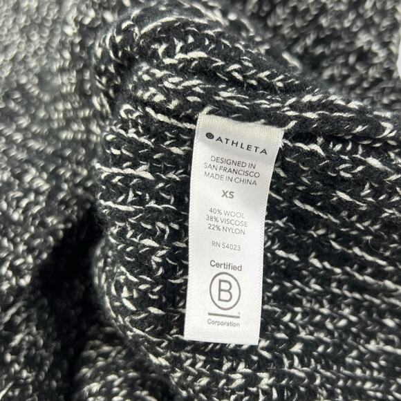 Athleta Sierra Wool Blend Crewneck Sweater in Black Marl Size XS - Picture 6 of 7